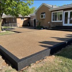 aggregate concrete patio installation in Michigan