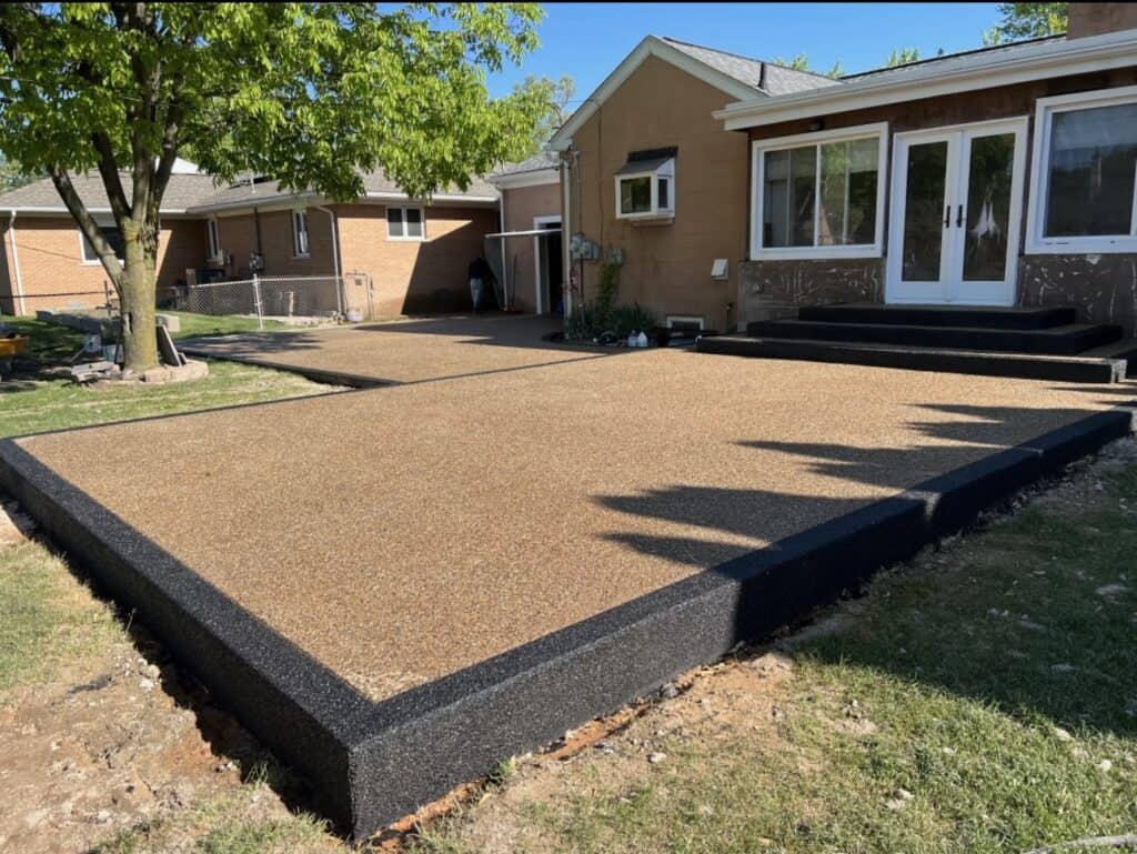 Brown Aggregate Concrete Patio