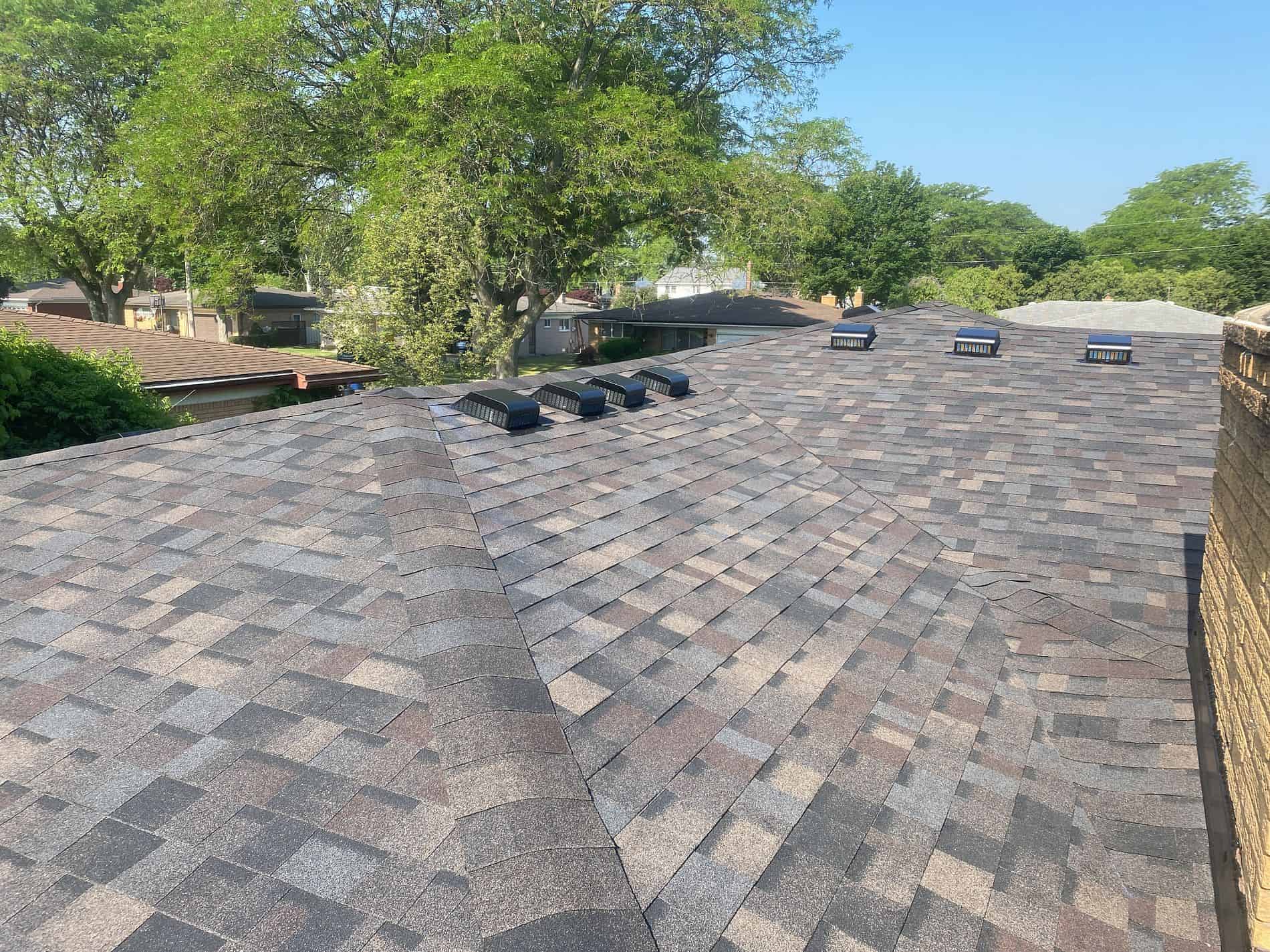 A new roof installed on Gruenburg Drive in Warren.